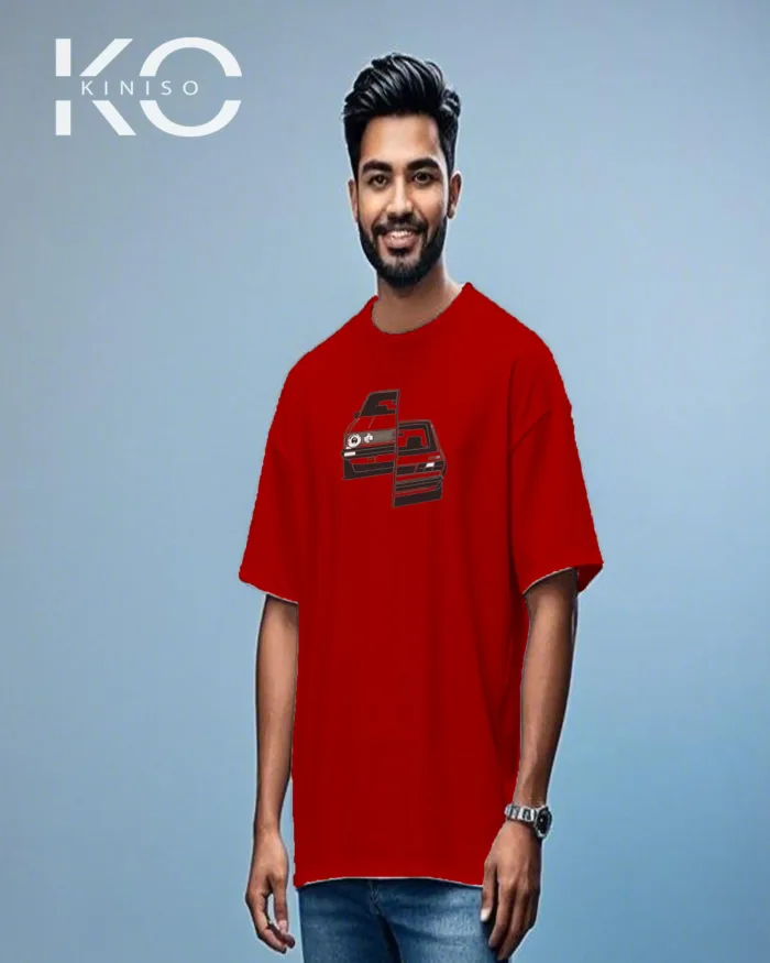 Automobile t shirts for males with Car Back and Front Print - Image 7
