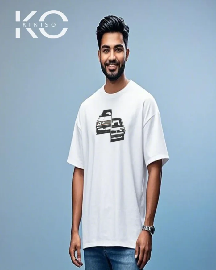 Automobile t shirts for males with Car Back and Front Print - Image 6
