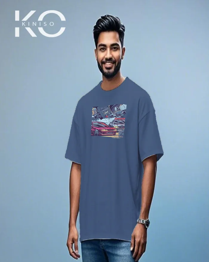 Graphic cars t shirts for men with Ford Car Clash Design Print - Image 7