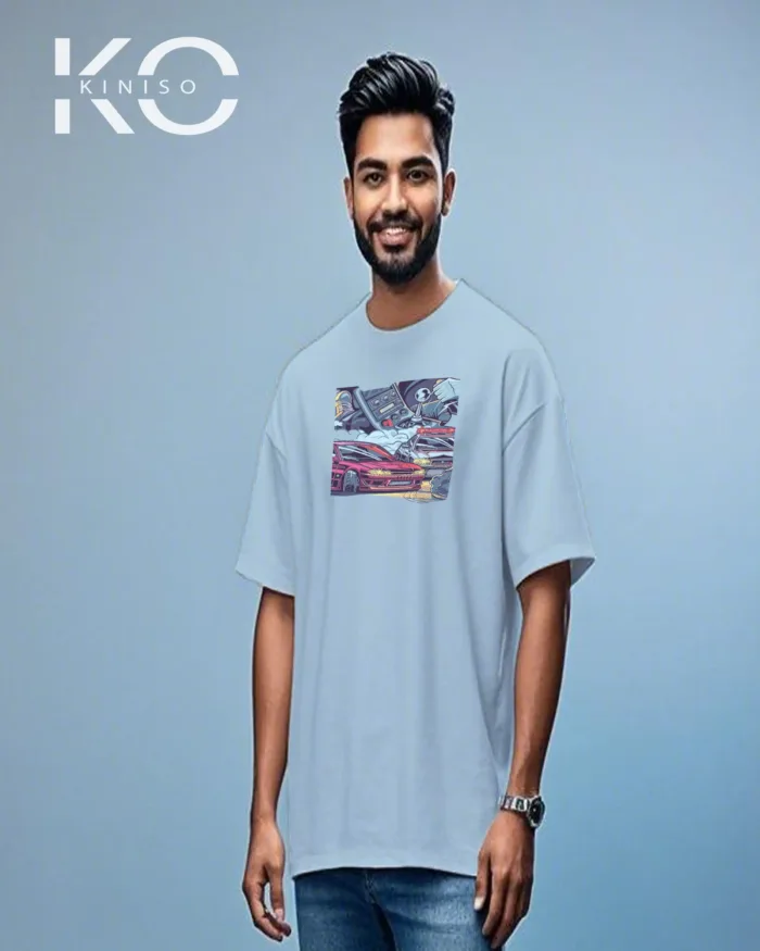 Graphic cars t shirts for men with Ford Car Clash Design Print - Image 4