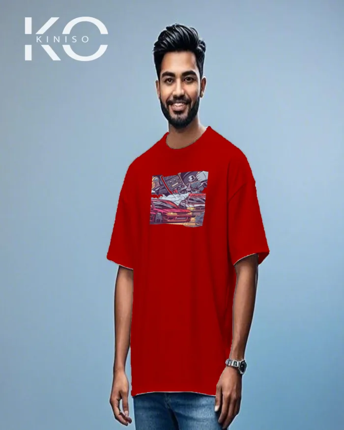 Graphic cars t shirts for men with Ford Car Clash Design Print - Image 3