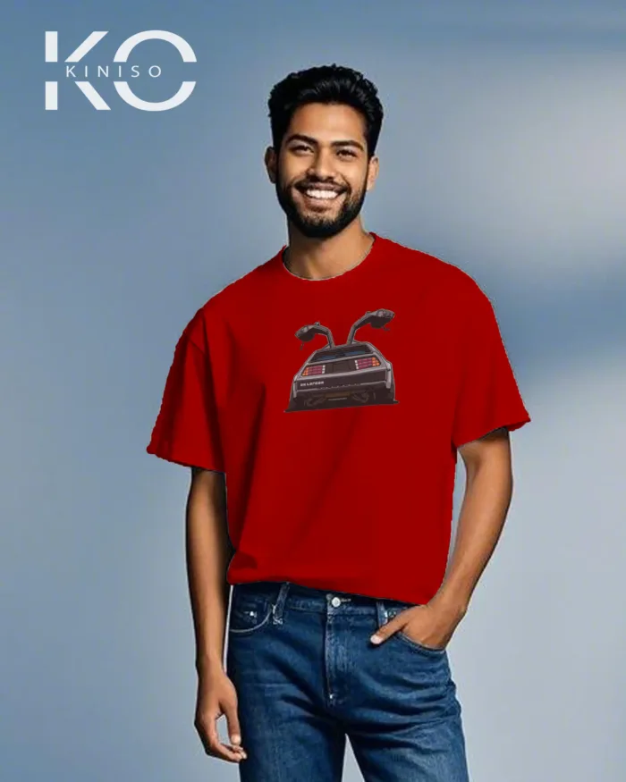 Graphic car t-shirts for men with Car Gate Open Style Printed - Image 7