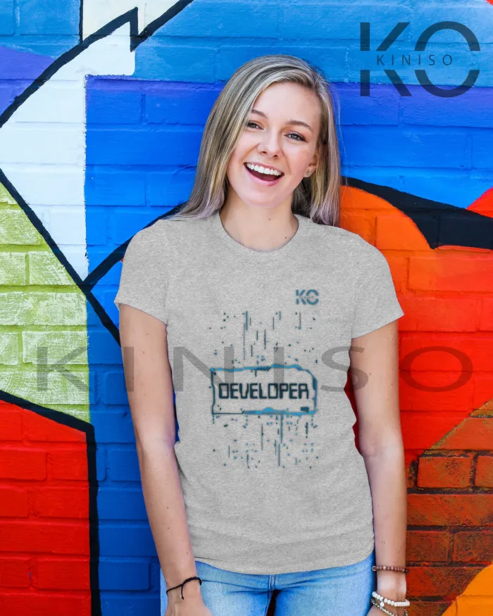 Engineer T-shirt - "Developer" - Geeky Girl's Crew Neck Half Sleeve Tee Shirt in Bangladesh - Image 2