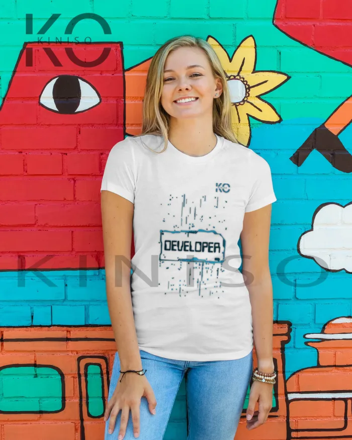 Engineer T-shirt - "Developer" - Geeky Girl's Crew Neck Half Sleeve Tee Shirt in Bangladesh