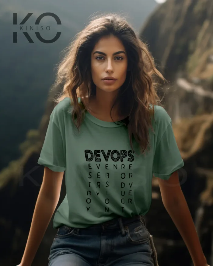 Engineer Tee Shirts - "DevOps" - Geeky Women's Crew Neck Half Sleeve Tee in Dhaka - Image 4