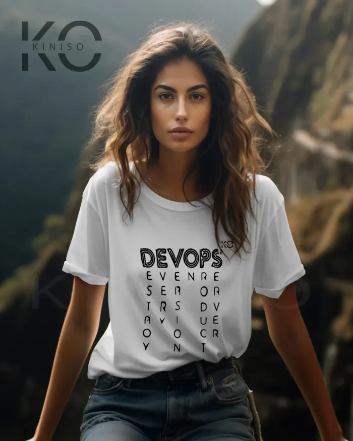 Engineer Tee Shirts - "DevOps" - Geeky Women's Crew Neck Half Sleeve Tee in Dhaka - Image 2