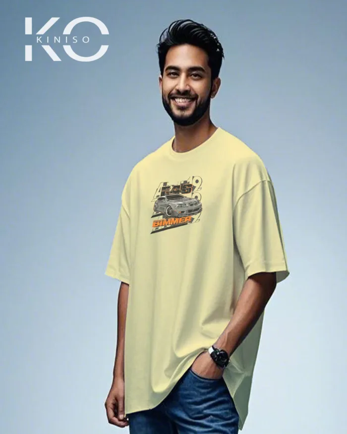 Graphic vehicle t shirts for males with E46 Bimmer Design - Image 2