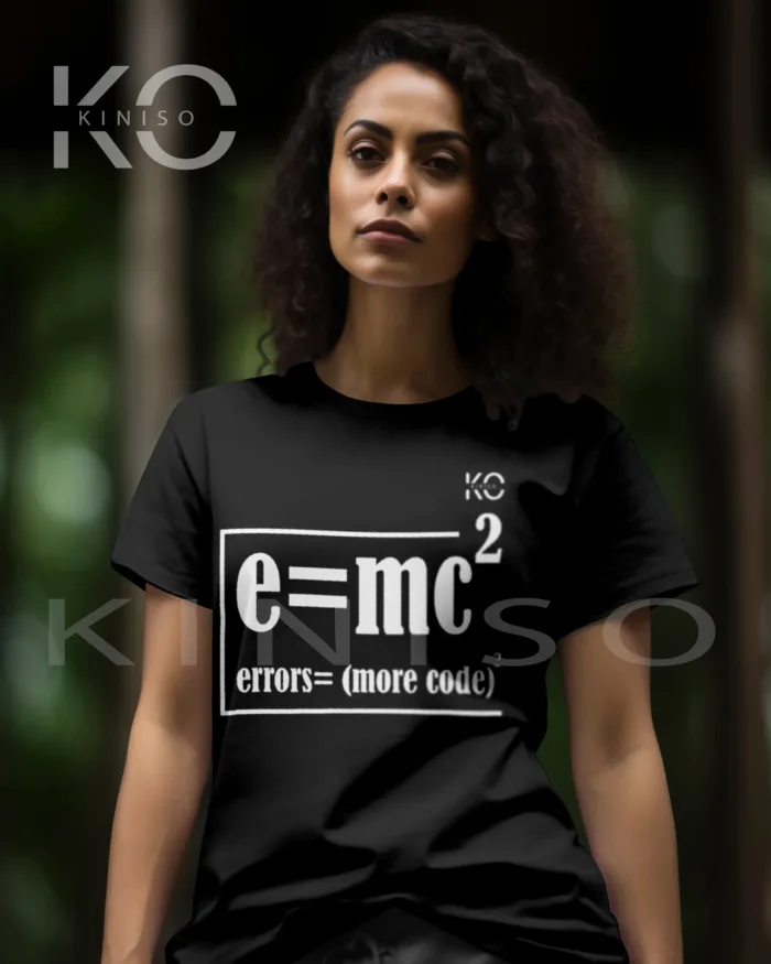Engineer T-shirt - "Error Equals More Code Square" - Nerdy Women's T-Shirt in Dhaka - Image 4
