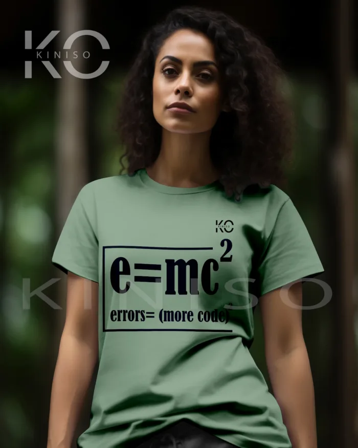 Engineer T-shirt - "Error Equals More Code Square" - Nerdy Women's T-Shirt in Dhaka - Image 3