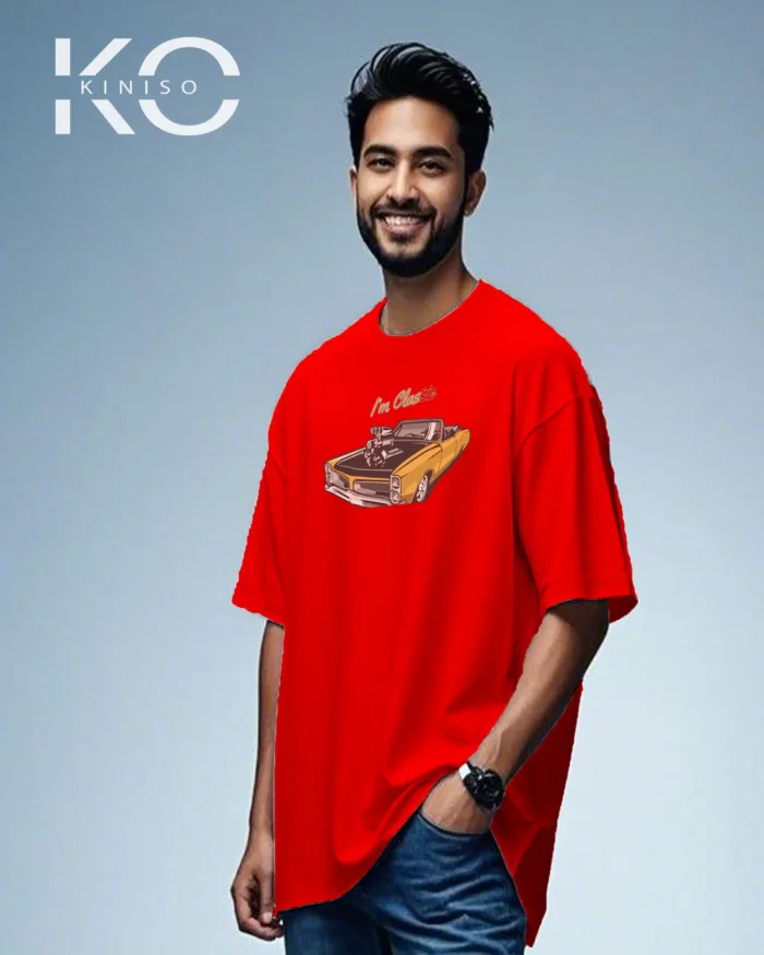 Graphic car racing t shirt for males with I am Classic Design