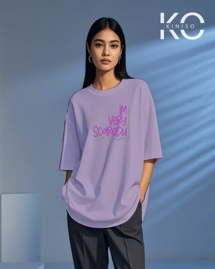 K-pop T-shirt with I'M Very Scaredu Design for Women - Image 3
