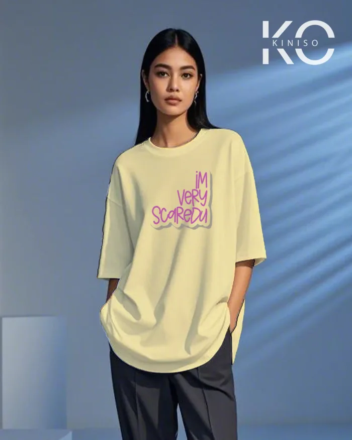 K-pop T-shirt with I'M Very Scaredu Design for Women - Image 2