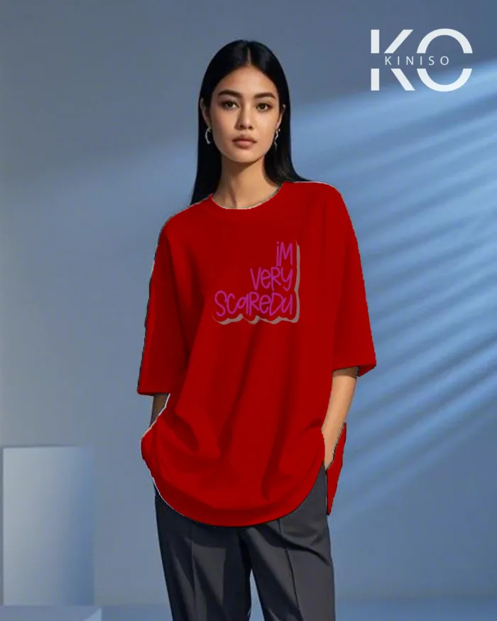 K-pop T-shirt with I'M Very Scaredu Design for Women - Image 7