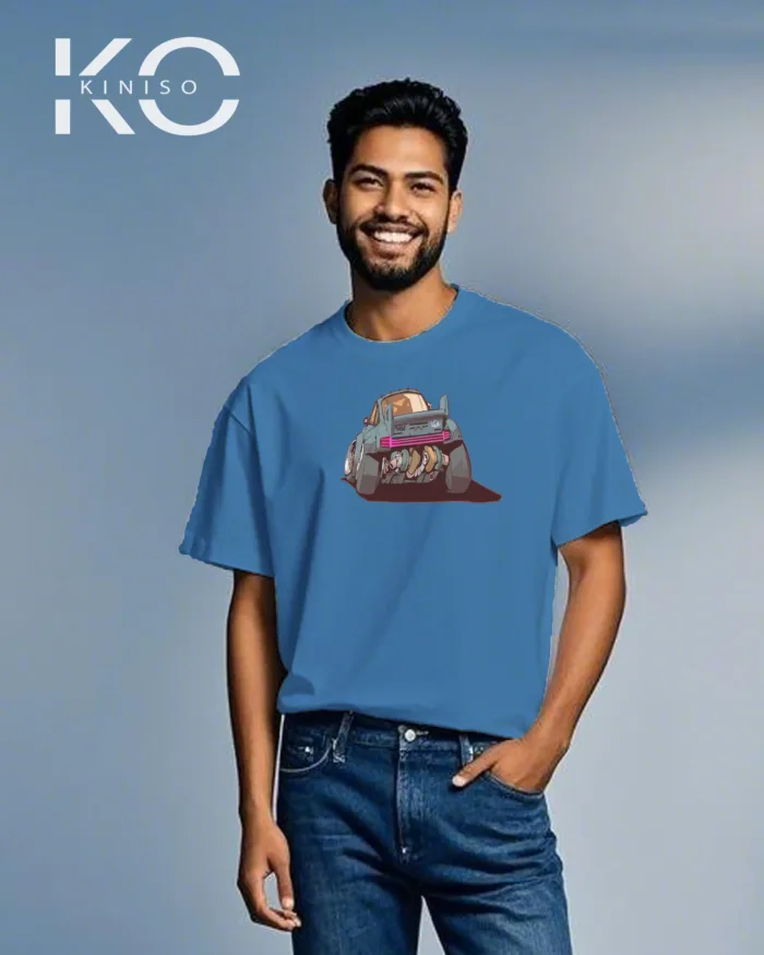 Vintage car t shirt for males with Old Racing Car Design - Image 5