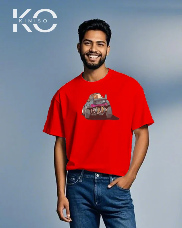 Vintage car t shirt for males with Old Racing Car Design