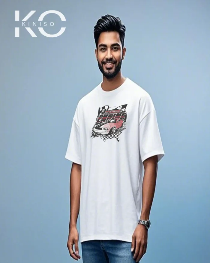 Cool car t shirts for men with Moving Fast Engine Design