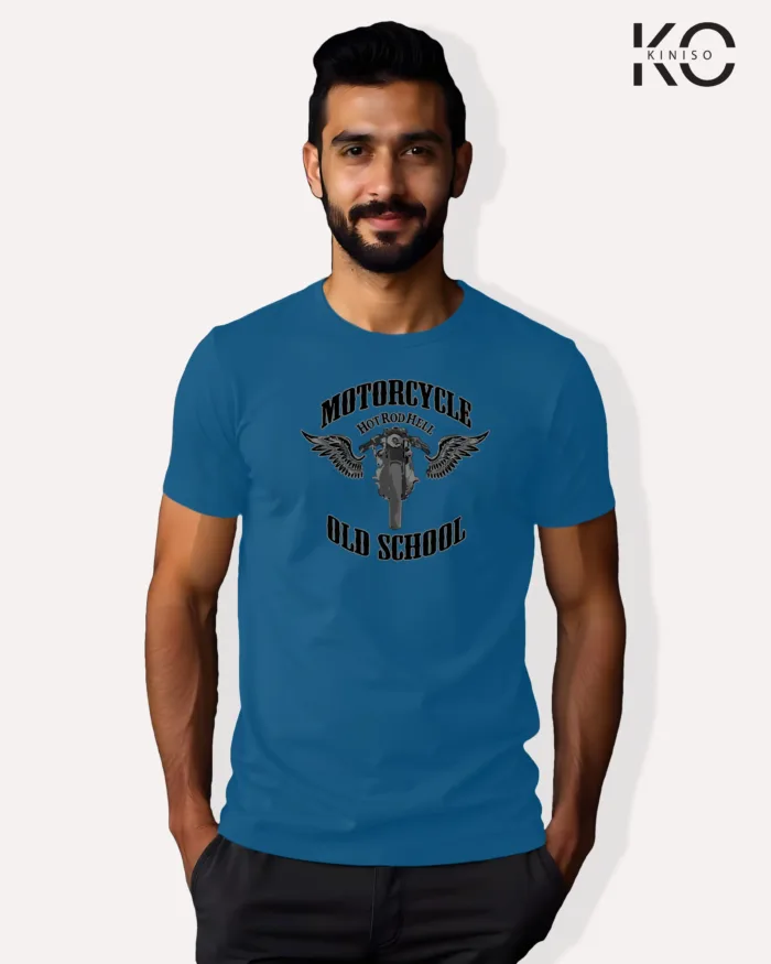 Old School Motorbike Designed Printed T-Shirts for Men - Image 2