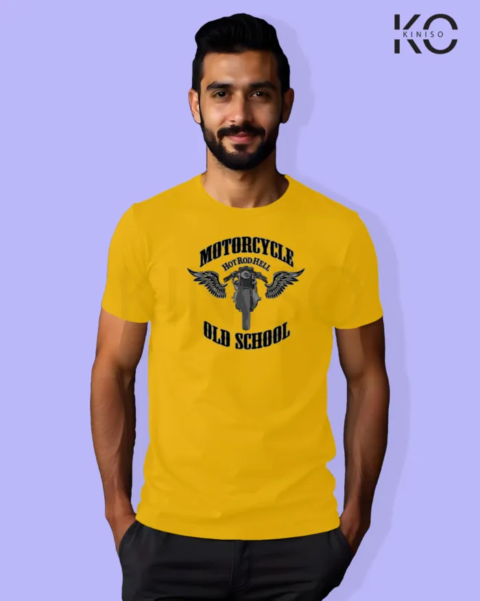 Old School Motorbike Designed Printed T-Shirts for Men - Image 7