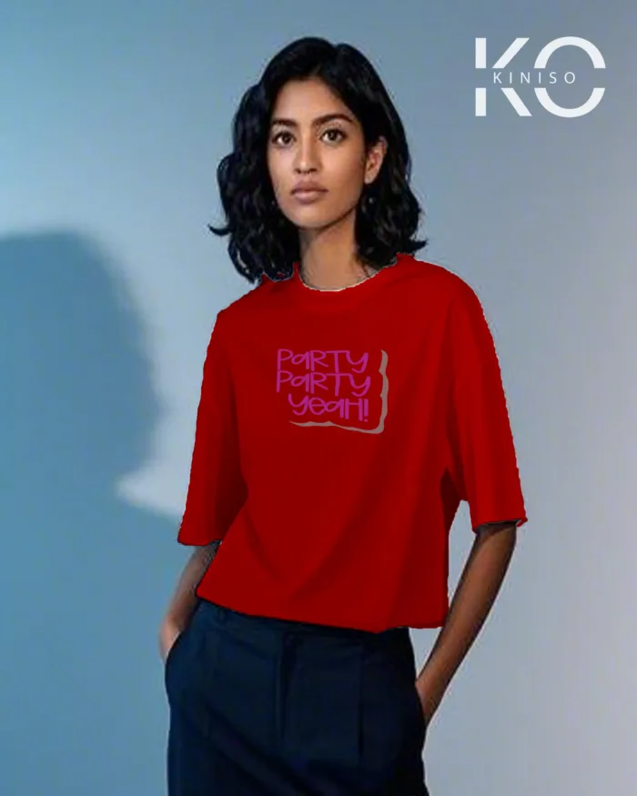 K-pop T-shirt with Party Party Yeah Design for Women - Image 6
