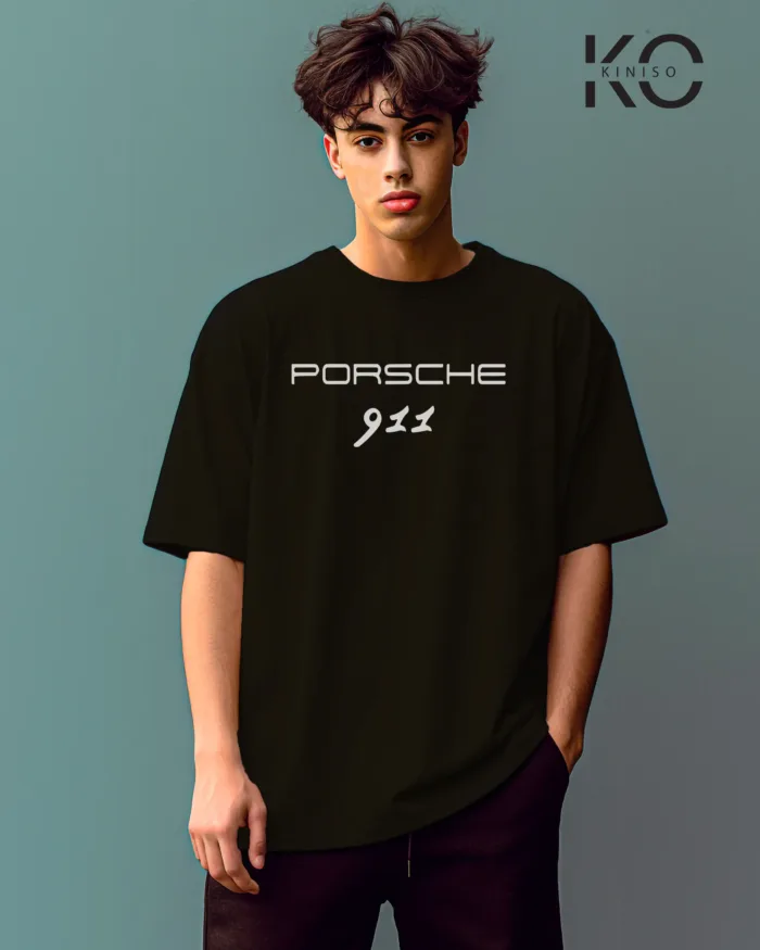 Graphic car t shirts for guys with Porsche 911 Blue Style Printed - Image 12