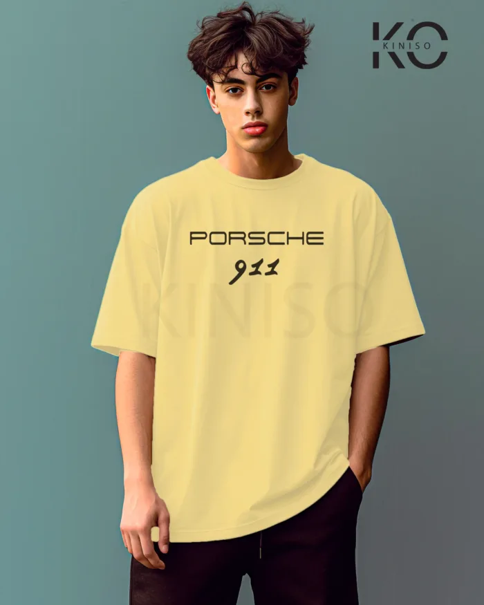 Graphic car t shirts for guys with Porsche 911 Blue Style Printed - Image 15