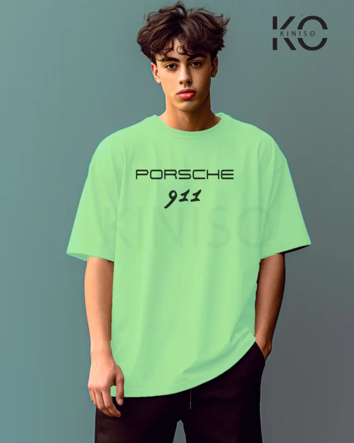 Graphic car t shirts for guys with Porsche 911 Blue Style Printed