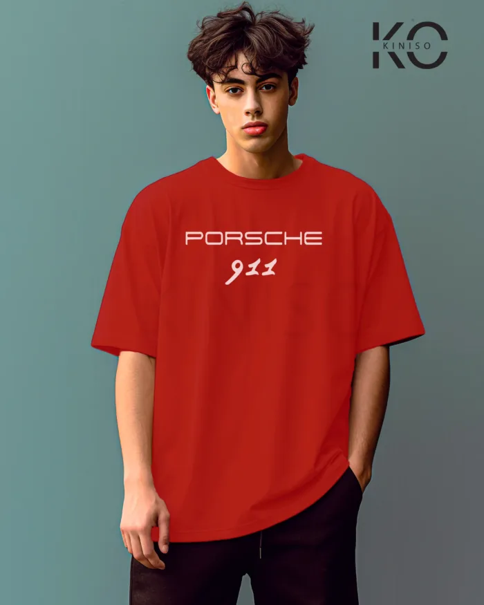 Graphic car t shirts for guys with Porsche 911 Blue Style Printed - Image 16