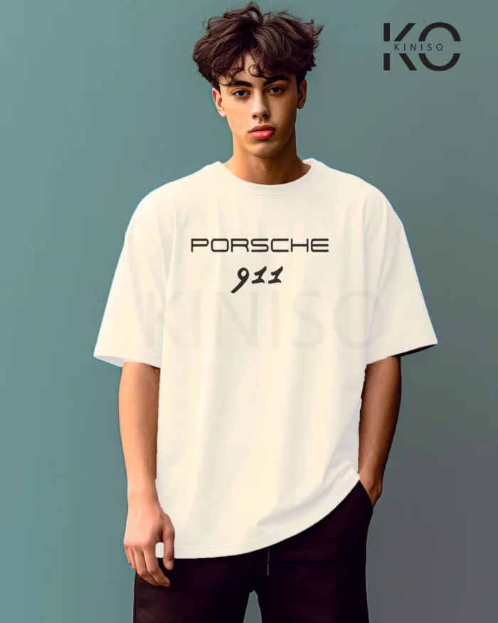 Graphic car t shirts for guys with Porsche 911 Blue Style Printed - Image 18
