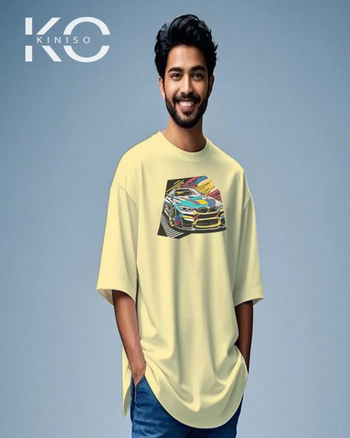 Car t shirts men for guys with Racing Car Graffiti Design - Image 3