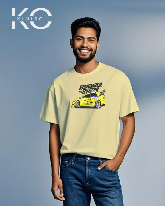Vehicle t shirt for men with Remember The Buster Design - Image 3