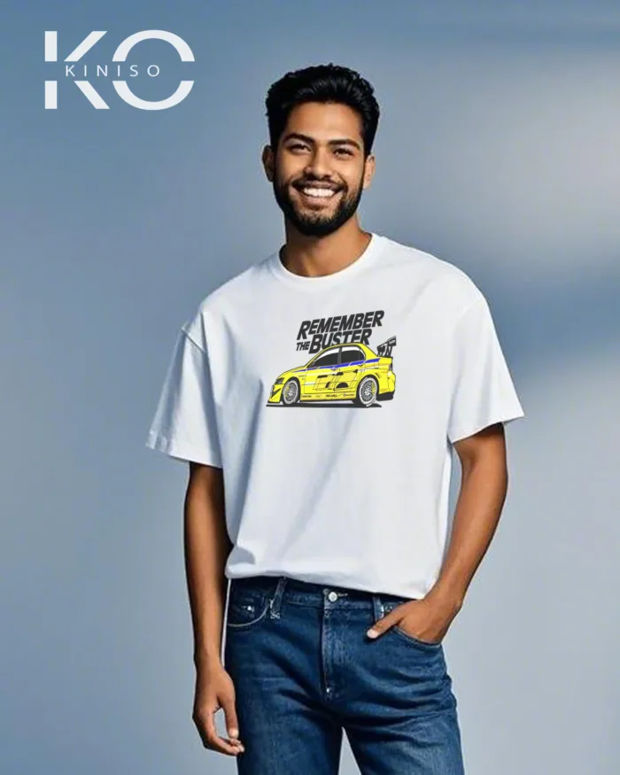 Vehicle t shirt for men with Remember The Buster Design - Image 6