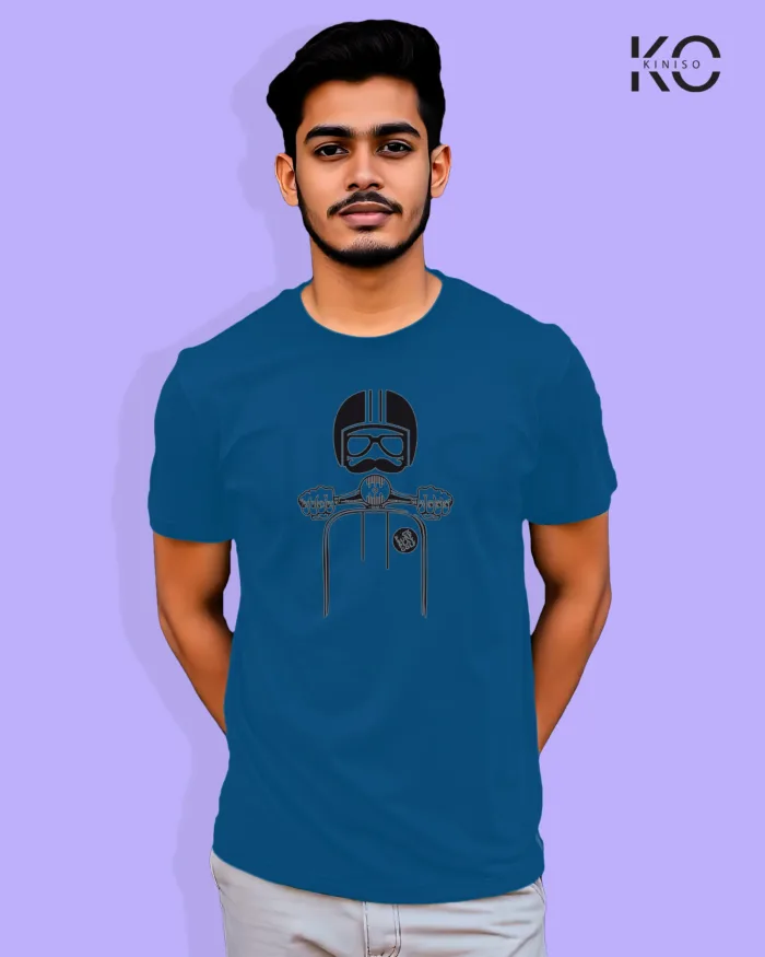 Motorcycle theme printed t-shirts with scooty rider design - Image 2