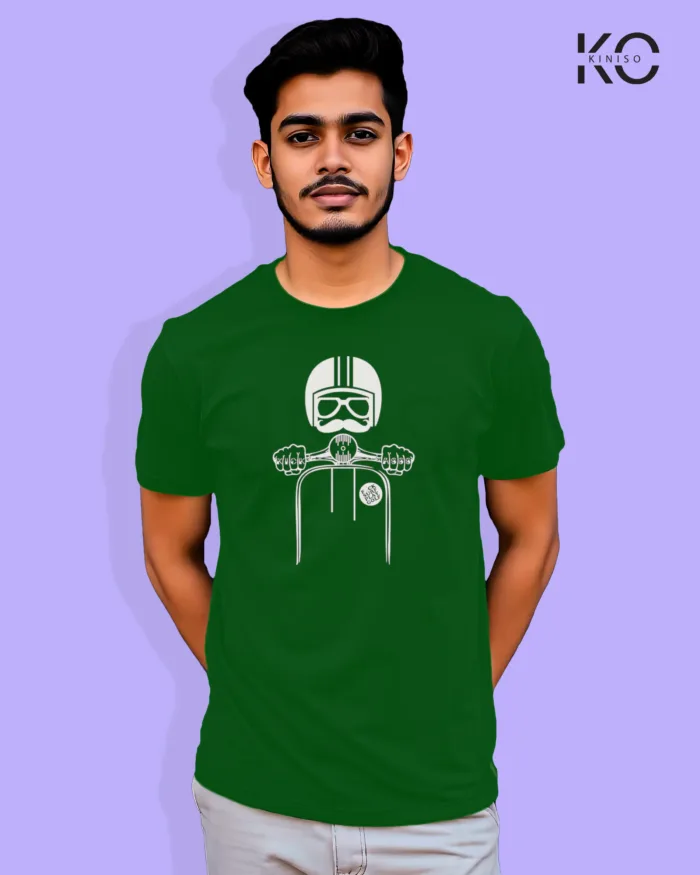 Motorcycle theme printed t-shirts with scooty rider design - Image 3