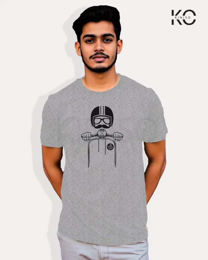Motorcycle theme printed t-shirts with scooty rider design - Image 4