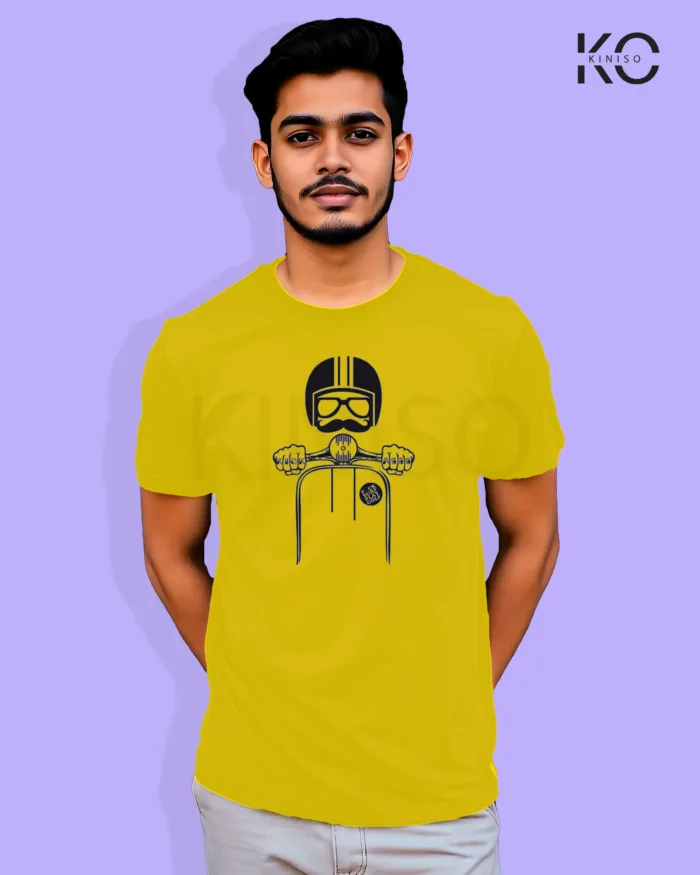 Motorcycle theme printed t-shirts with scooty rider design - Image 8
