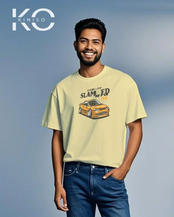 Racing Vehicle t shirts for men with Car Slammed Print - Image 3