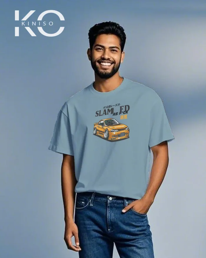 Racing Vehicle t shirts for men with Car Slammed Print - Image 8