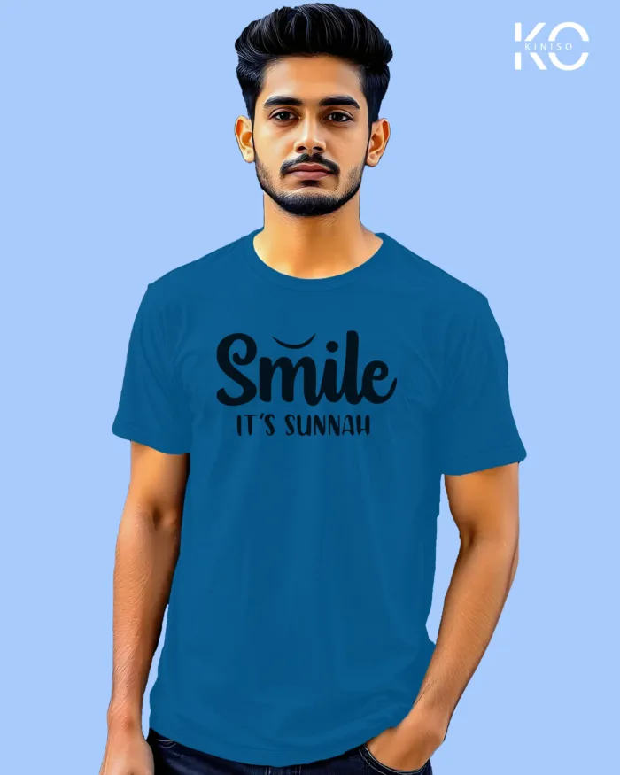 Sunnah Islamic T-shirt Design - Smile It's Sunnah - Modest Men's Crew Neck Half Sleeve tshirt in Bangladesh - Image 4