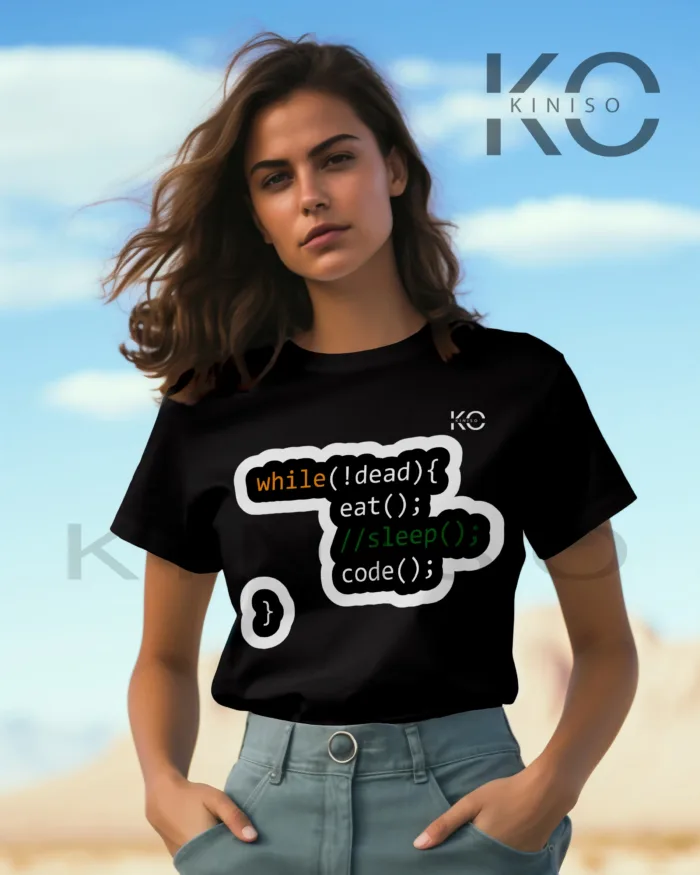 Engineer T-shirt - "While Not Dead" - Geeky Women's Crew Neck Half Sleeve T-Shirt in Bangladesh - Image 5