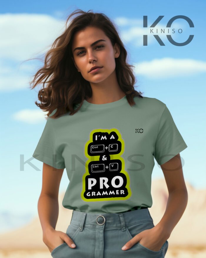 Engineer Tees - "ctrl-C ctrl-V Programmer" - Geeky Women's Staff Neck Half Sleeve T-Shirt in BD - Image 3
