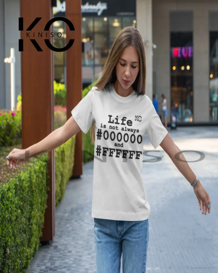 Engineer T-shirt - "Life Is Not Always Black and White" - Geeky Women's Crew Neck T-Shirt in Dhaka - Image 2