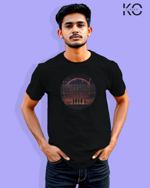 Stranger Things আর্ট প্রিন্টেড টি-শার্ট - মুভি ও টিভি শো প্রেমীদের জন্য স্টাইলিশ কটন টি-শার্ট